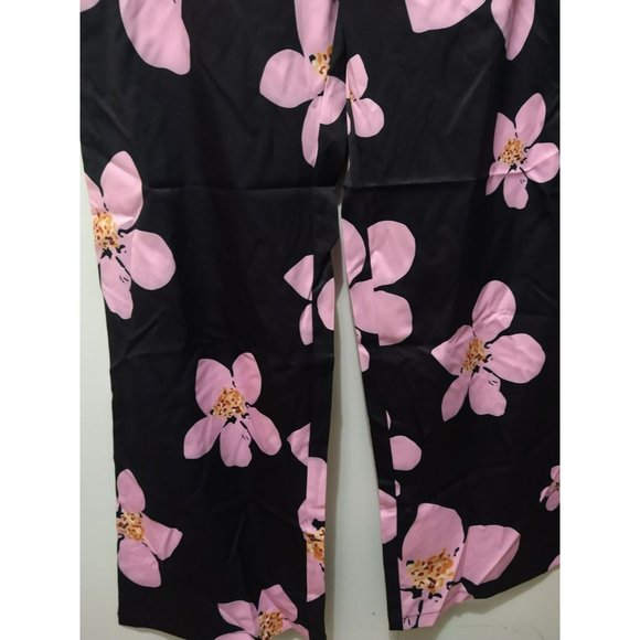 Black/pink blossoms one piece Jumpsuit Size 0X fits size Large - Picture 6 of 7